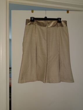 Arden B Tan A-Line Skirt with Satin Waist